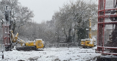 Snowy Weather and Piling Rigs