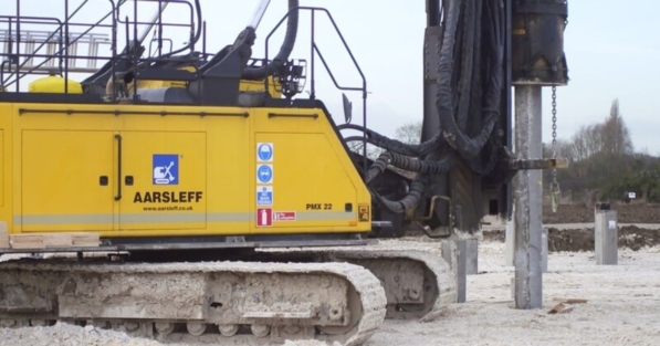 Leisure Complex Groundwork. Aarsleff Rig on Site