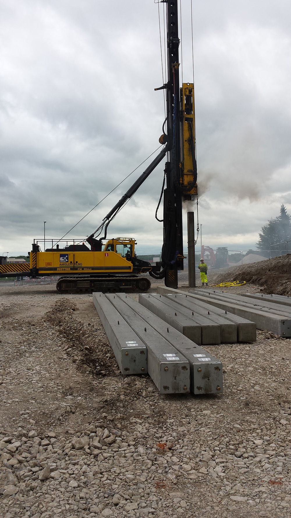 Raking Piles for Mersey Gateway Aarsleff