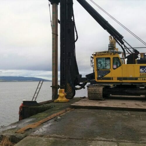 Timber Piles installed for Great Harbour in Greenock, Scotland IMG-20161019-WA0002 edited