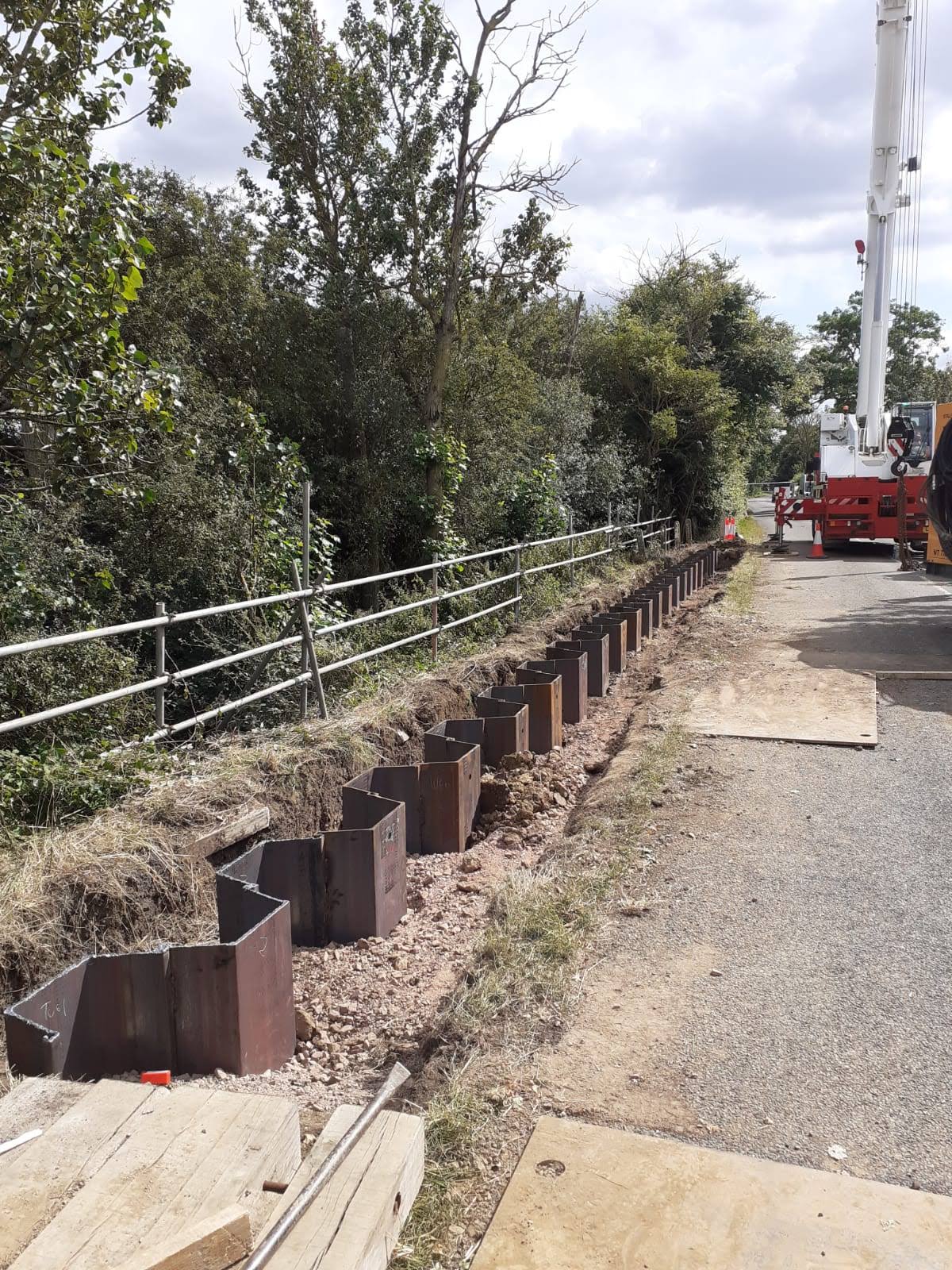 Sheet Piled Retaining Wall in Upper Dean, Bedford