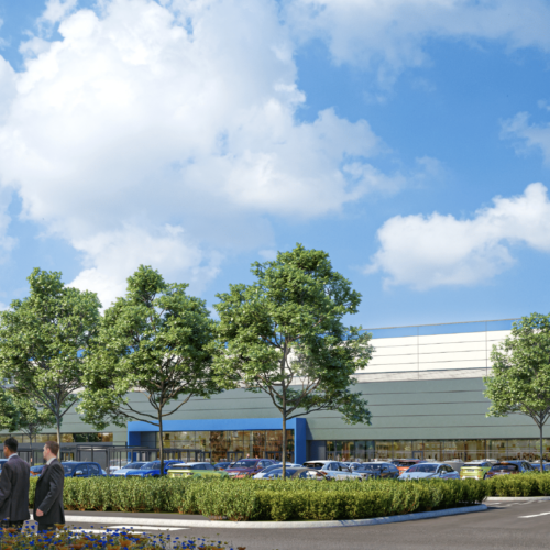 Hybrid King Post Wall Retaining Wall for Redditch Gateway redditch gateway visualisation