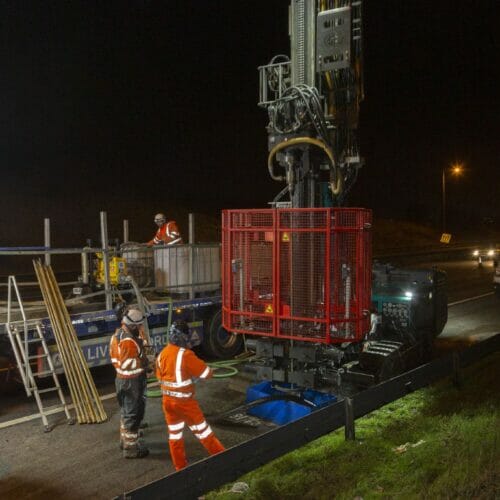 Probe Drilling for M6 Smart Motorway probe drilling and grouting