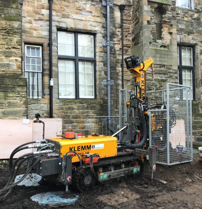 Klemm 702 piling rig at Durham Castle project