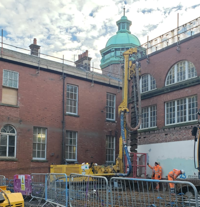 Piling project at Redhills, Durham