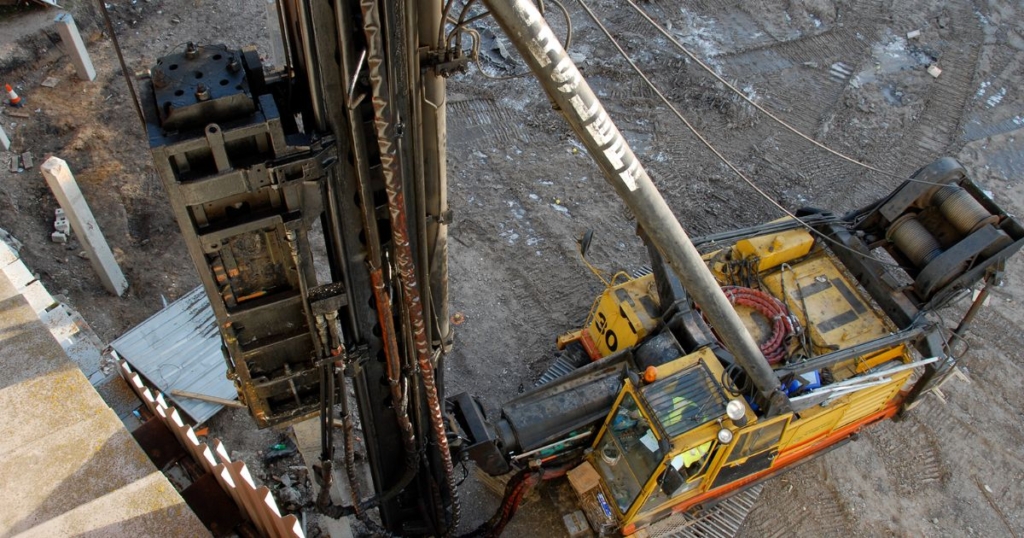 A topdown view of a piling rig in Kent